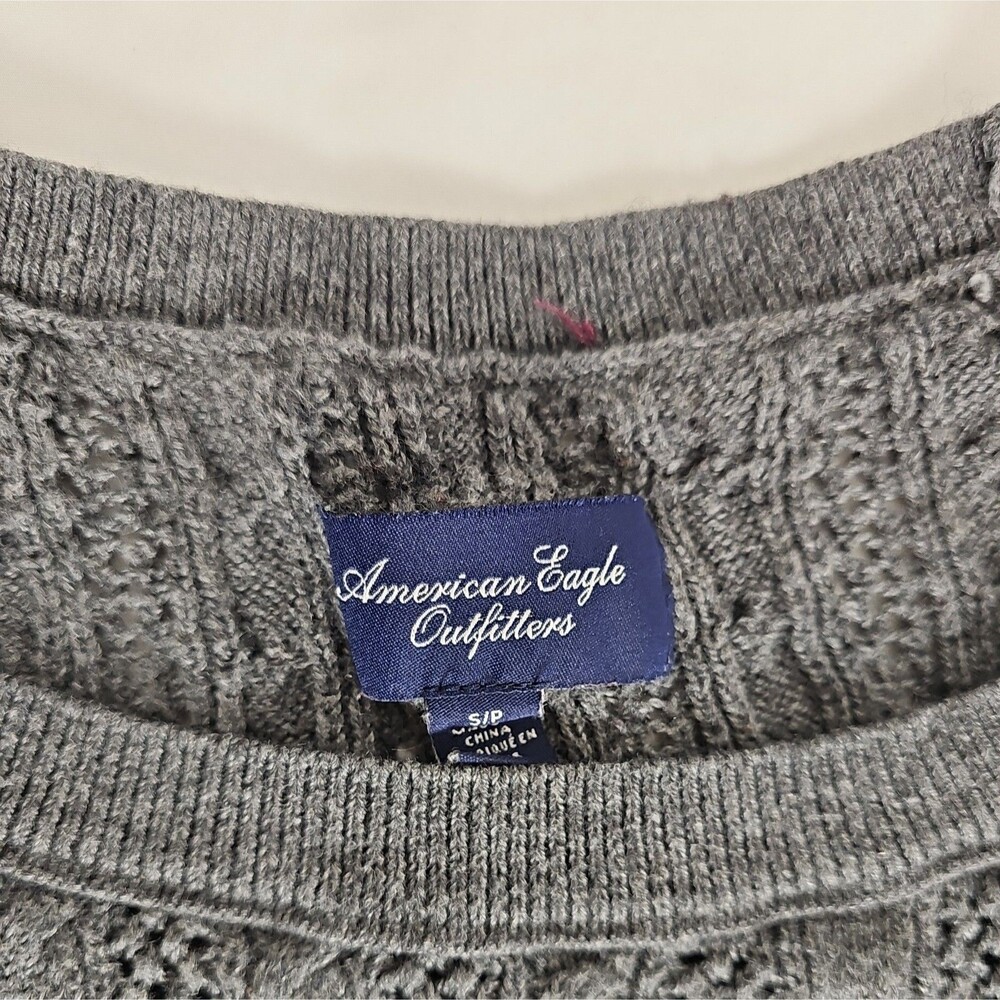 Christopher & Banks Women's Gray Cable Knit Sweater Long Sleeve Size L
